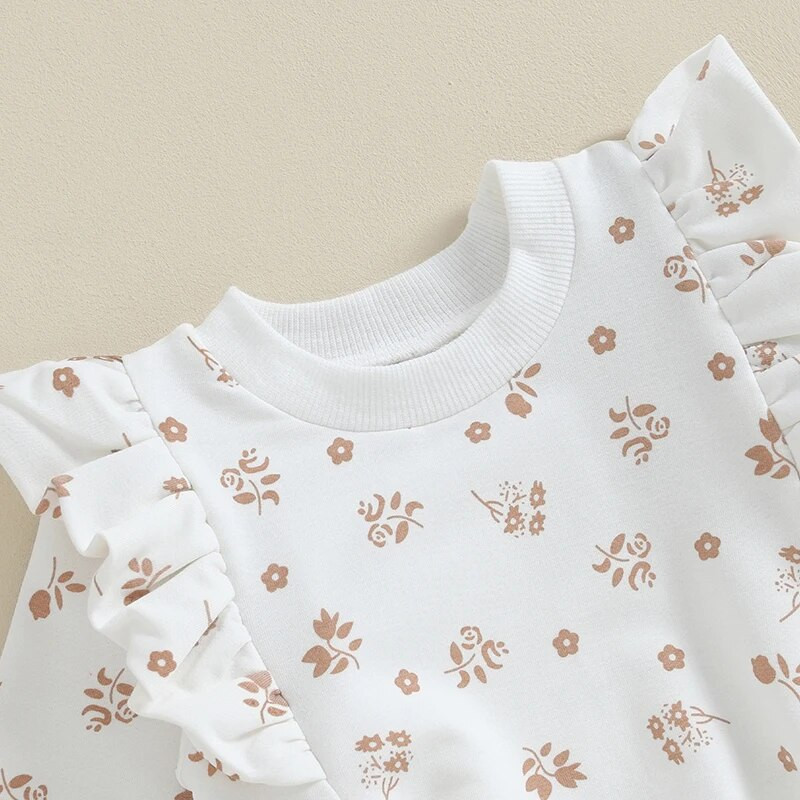 ma&baby 0-24M újszülött csecsemő baba lány ruhák szettek virágmintás hosszú ujjú felsők nadrágok ősz tavaszi ruhák ruházat