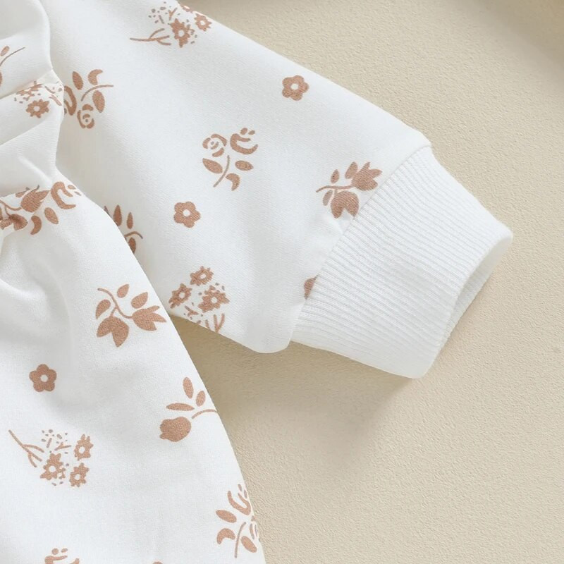 ma&baby 0-24M újszülött csecsemő baba lány ruhák szettek virágmintás hosszú ujjú felsők nadrágok ősz tavaszi ruhák ruházat