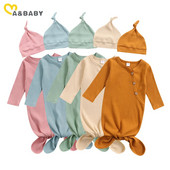 Ma&Baby 0-3M Νεογέννητο Βρέφος, μωρό, κοριτσάκια, πλεκτοί υπνόσακοι με μακρυμάνικο κουμπιά μαλακό κρεβάτι