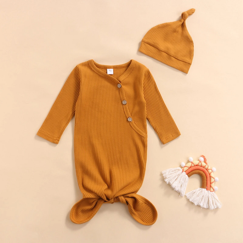 Ma&Baby 0-3M újszülött baba fiú lány hálózsákok kötött hosszú ujjú gombos hálózsák puha ágynemű