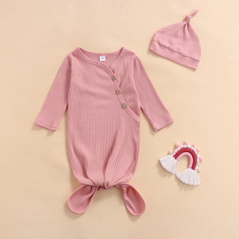 Ma&Baby 0-3M újszülött baba fiú lány hálózsákok kötött hosszú ujjú gombos hálózsák puha ágynemű