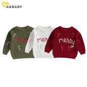 ma&baby 0-3Y Χριστουγεννιάτικο νήπιο Βρέφος Νεογέννητο Βρέφος Κοριτσάκι Αγόρι Ρούχα Χριστουγεννιάτικες Στολές Πουλόβερ Μακρυμάνικο Κέντημα Πουλόβερ