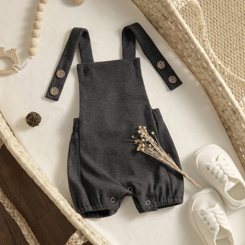 ma&baby 0-18M újszülött csecsemő csecsemő kisgyermek kisfiú lány kötött kombinék egyszínű nyári ruha