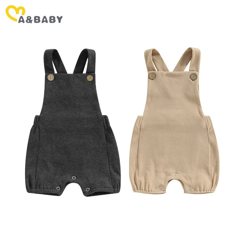 ma&baby 0-18M újszülött csecsemő csecsemő kisgyermek kisfiú lány kötött kombinék egyszínű nyári ruha