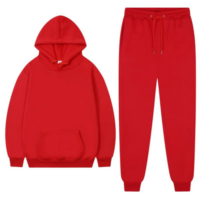 Ανδρική αθλητική φόρμα Winter Fleece Αθλητική φόρμα για άνδρες 2023 Παντελόνι με κουκούλα Oversize Φθινοπωρινό Χειμερινό Fleece Γυναικεία ζεστά κοστούμια Unisex