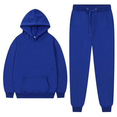Ανδρική αθλητική φόρμα Winter Fleece Αθλητική φόρμα για άνδρες 2023 Παντελόνι με κουκούλα Oversize Φθινοπωρινό Χειμερινό Fleece Γυναικεία ζεστά κοστούμια Unisex