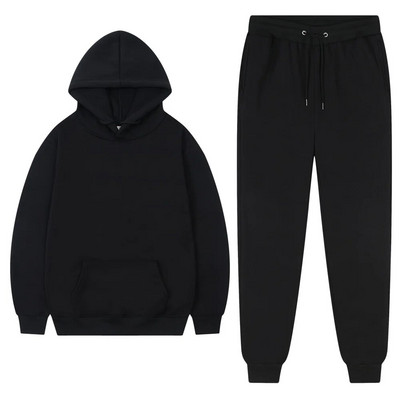 Ανδρική αθλητική φόρμα Winter Fleece Αθλητική φόρμα για άνδρες 2023 Παντελόνι με κουκούλα Oversize Φθινοπωρινό Χειμερινό Fleece Γυναικεία ζεστά κοστούμια Unisex