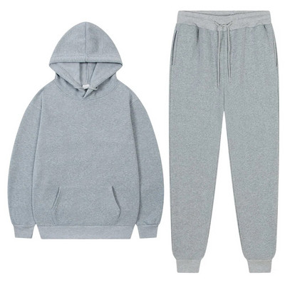 Ανδρική αθλητική φόρμα Winter Fleece Αθλητική φόρμα για άνδρες 2023 Παντελόνι με κουκούλα Oversize Φθινοπωρινό Χειμερινό Fleece Γυναικεία ζεστά κοστούμια Unisex