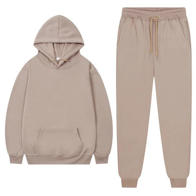Ανδρική αθλητική φόρμα Winter Fleece Αθλητική φόρμα για άνδρες 2023 Παντελόνι με κουκούλα Oversize Φθινοπωρινό Χειμερινό Fleece Γυναικεία ζεστά κοστούμια Unisex