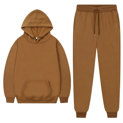 Ανδρική αθλητική φόρμα Winter Fleece Αθλητική φόρμα για άνδρες 2023 Παντελόνι με κουκούλα Oversize Φθινοπωρινό Χειμερινό Fleece Γυναικεία ζεστά κοστούμια Unisex