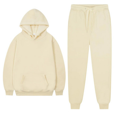 Ανδρική αθλητική φόρμα Winter Fleece Αθλητική φόρμα για άνδρες 2023 Παντελόνι με κουκούλα Oversize Φθινοπωρινό Χειμερινό Fleece Γυναικεία ζεστά κοστούμια Unisex