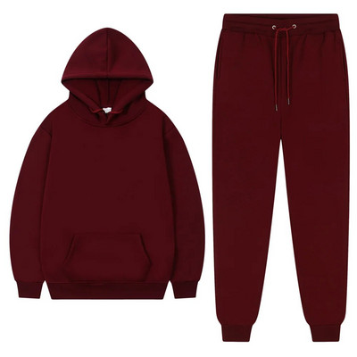 Ανδρική αθλητική φόρμα Winter Fleece Αθλητική φόρμα για άνδρες 2023 Παντελόνι με κουκούλα Oversize Φθινοπωρινό Χειμερινό Fleece Γυναικεία ζεστά κοστούμια Unisex