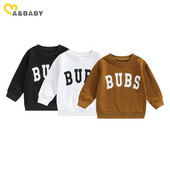 ma&baby 1-6Y Βρέφος νήπιο Παιδί Βρέφος αγόρι κορίτσι T-shirt Επιστολή μακρυμάνικο μπλουζάκια casual φθινοπωρινά άνοιξη παιδικά ρούχα