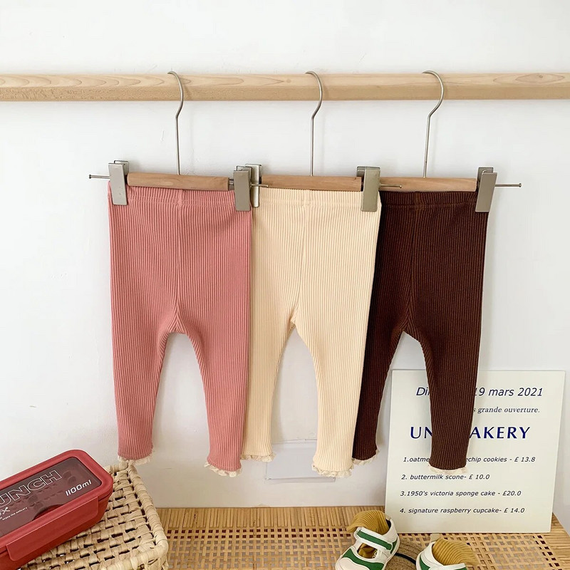 Ins tavaszi őszi baba nadrágok pamut bordázott sztreccs vékony szűk újszülött lányok leggings sokoldalú csecsemő lány nadrág