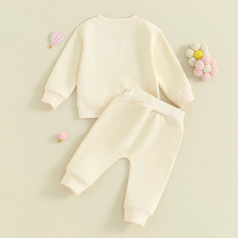 ma&baby 3M-3Y csecsemő újszülött kisgyermek kislányoknak ruhakészletek virágos hímzésű hosszú ujjú felsők egyszínű nadrágok alkalmi ruhák