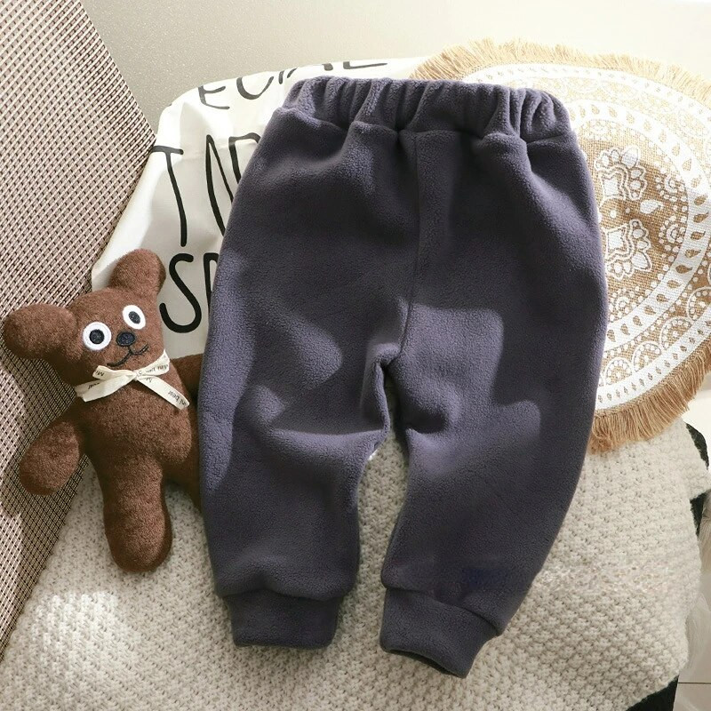 Baba Őszi nadrágok Lányok Nadrágok Gyerek Elasztikus Derékban Vastag Polár nadrágok Gyermekek Meleg Sportnadrágok Baba Fiúk Alkalmi nadrágok