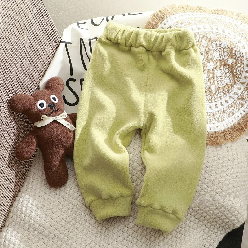 Baba Őszi nadrágok Lányok Nadrágok Gyerek Elasztikus Derékban Vastag Polár nadrágok Gyermekek Meleg Sportnadrágok Baba Fiúk Alkalmi nadrágok