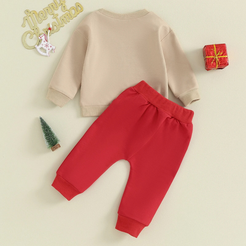 ma&baby 3M-3Y karácsonyi újszülött csecsemő kisfiú lány lány ruhakészletek levélfa nyomat hosszú ujjú felsők nadrágok karácsonyi jelmezek