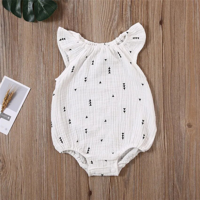 Kislányok Nyári Nyári Uniszex Újszülött Ujjatlan Lányok Nyomtatott Jumpsuit Baba Pamut vászon Puha Ruhák Felszerelések
