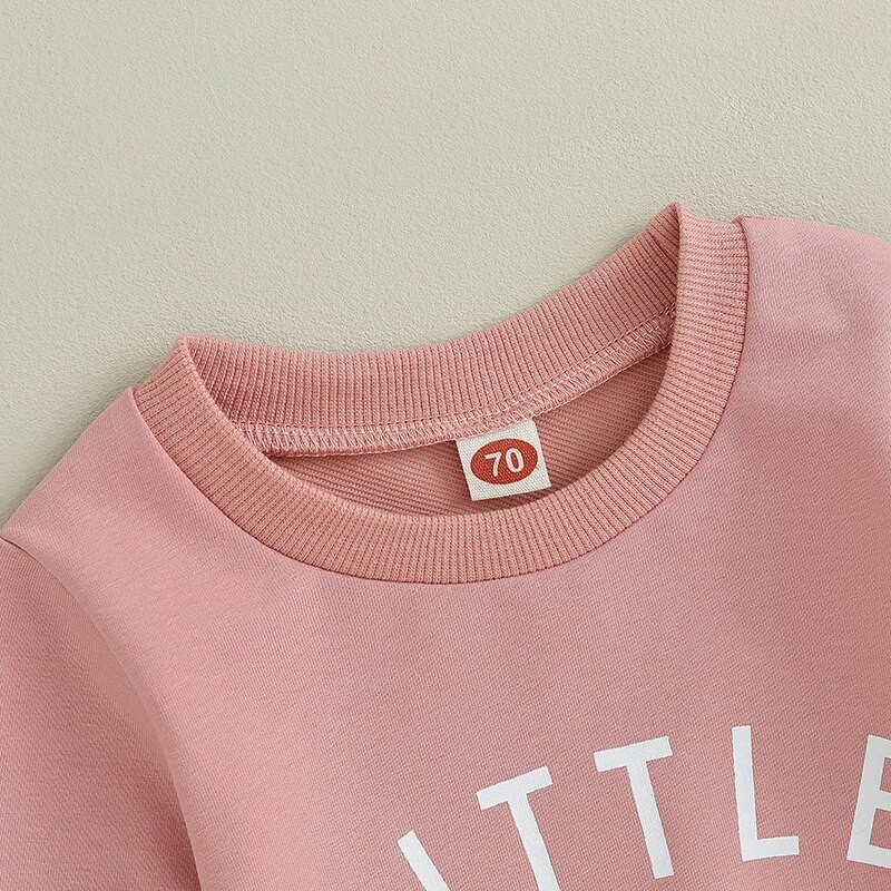 Baby Girls 2 részes ruha, betűkkel nyomott hosszú ujjú, nyakú pulóver elasztikus derékkal, melegítőnadrág őszi ruhákkal