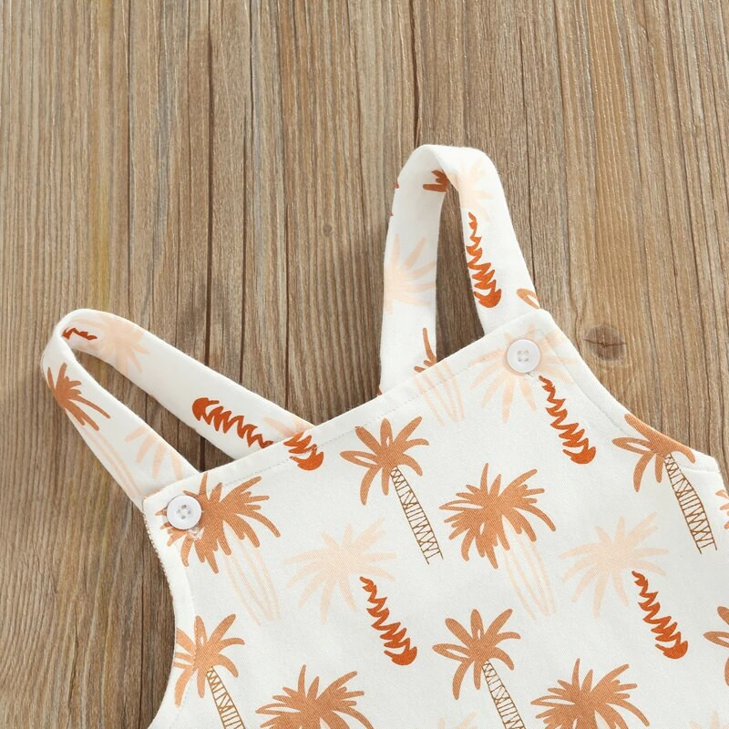 Nyári kisgyermekek csecsemők fiúk lányok ujjatlan gombnyomással O-nyakú nadrágok jumpsuitek overálok alkalmi body ruhák