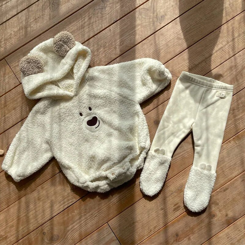 2023 téli új baba rajzfilm gyapjú leggings pamut csecsemő meleg harisnya Aranyos medve fiúk lányok alkalmi nadrágok gyermek nadrágok