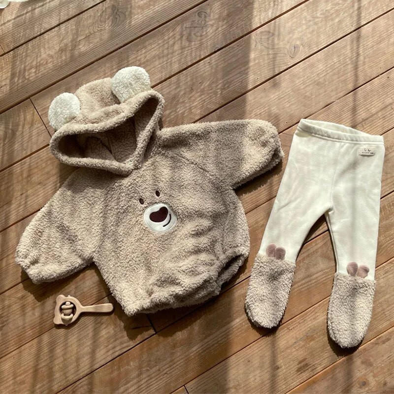 2023 téli új baba rajzfilm gyapjú leggings pamut csecsemő meleg harisnya Aranyos medve fiúk lányok alkalmi nadrágok gyermek nadrágok