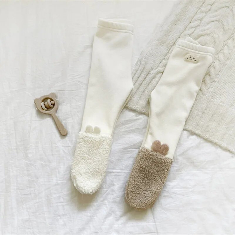 2023 téli új baba rajzfilm gyapjú leggings pamut csecsemő meleg harisnya Aranyos medve fiúk lányok alkalmi nadrágok gyermek nadrágok