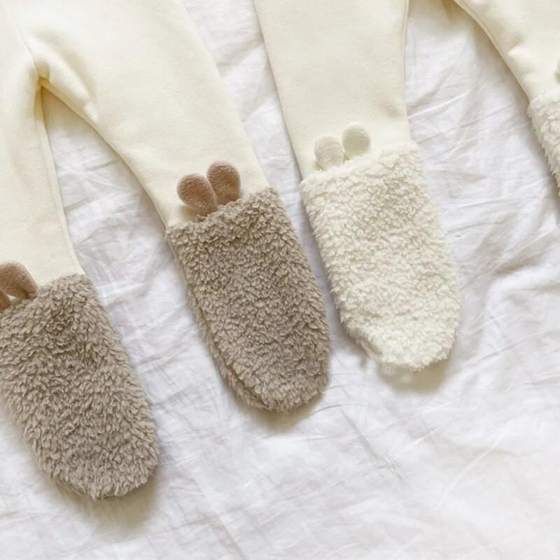 2023 téli új baba rajzfilm gyapjú leggings pamut csecsemő meleg harisnya Aranyos medve fiúk lányok alkalmi nadrágok gyermek nadrágok