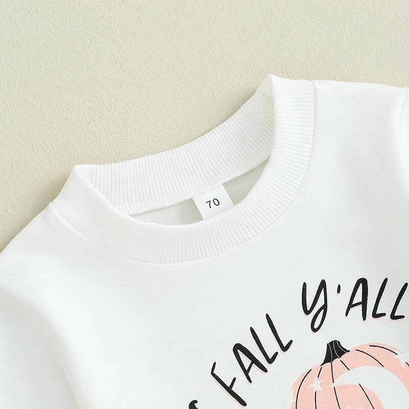 Kislány 2db őszi ruhák, hosszú ujjú pulóver + sütőtök lángoló nadrág szett kisgyermek ruhák