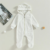 Baby Footies Φθινοπωρινή χειμερινή φόρμα με μακρυμάνικη κουκούλα με φερμουάρ Ρούχα για αγόρια κορίτσια