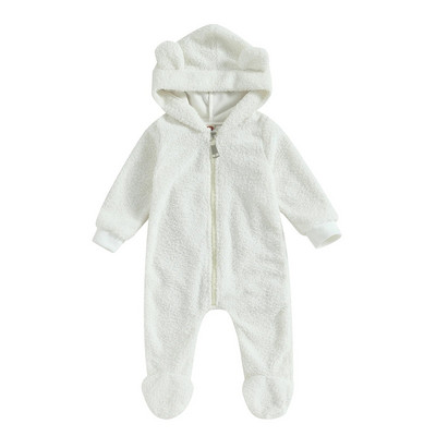 Baby Footies Φθινοπωρινή χειμερινή φόρμα με μακρυμάνικη κουκούλα με φερμουάρ Ρούχα για αγόρια κορίτσια