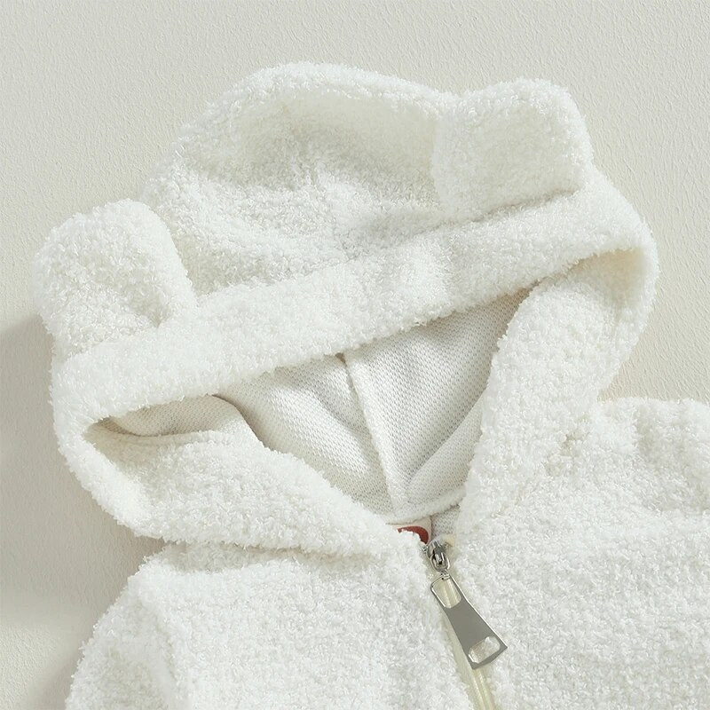 Babacipők, hosszú ujjú kapucnis cipzárral zárható őszi téli kombinék ruhák fiúknak, lányoknak