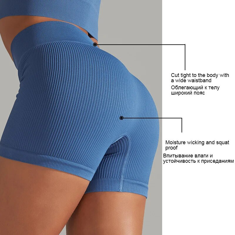 Zökkenőmentes jóga szett tornaruhák rövidnadrággal Crop Top sportmelltartó Női rövidnadrág 2 részes szett Futó edzés ruházat Fitness ruházat