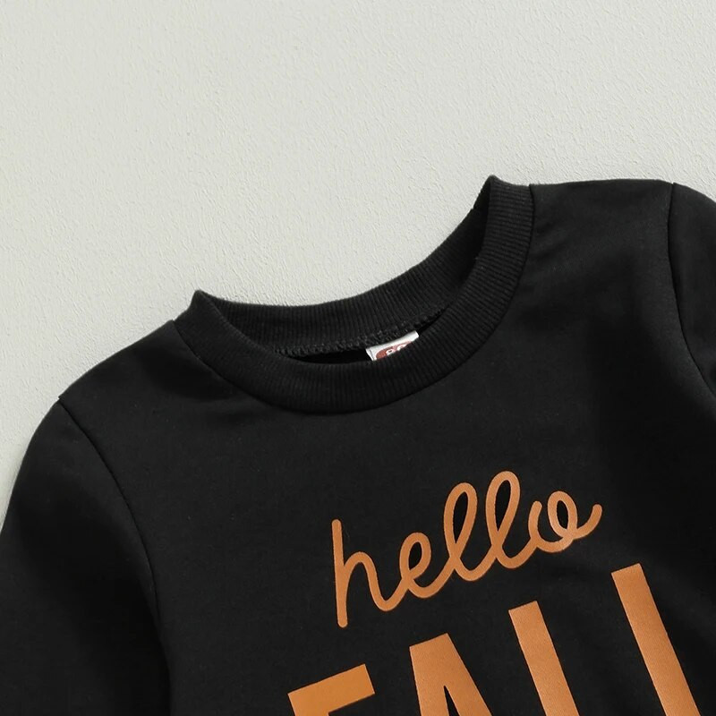 Kisgyermek lányoknak 2 DB nadrág szettek, hosszú ujjú, betűvel nyomtatott pulóverek leopárdmintás kiszélesedő nadrágszettek