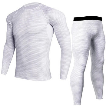 Ανδρικό αθλητικό μπλουζάκι για τρέξιμο + παντελόνι Σετ καλσόν Νέο ανδρικό κοστούμι γυμναστικής που αναπνέει γρήγορα κοντό μανίκι 2 τεμαχίων S-3XL