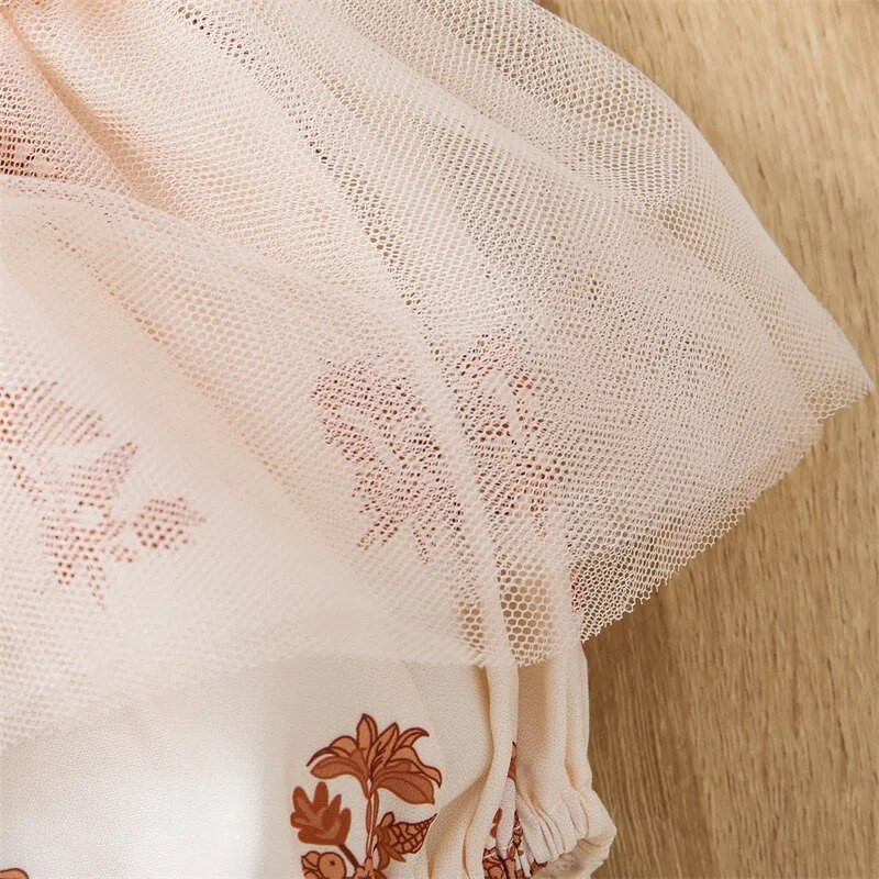 Kislány nadrágos ruha Nyári Jumpsuit Ujjatlan tüll Díszítés Virágos újszülött kisbabák Lányoknak masnis fejpánttal