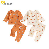 ma&baby 0-3Y Halloween Toddler Βρέφος Νεογέννητο Βρέφος Αγόρι Κοριτσάκι Σετ Ρούχα Κολοκύθας στάμπα μακρυμάνικο παντελόνι Στολή ΚοστούμιαS