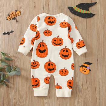 Ma&Baby 0-2Y 1st Halloween Baby Boy костюми Новородени бебета Малки деца Бебешки тиквен гащеризон Комбинезон с дълъг ръкав Облекло с цип