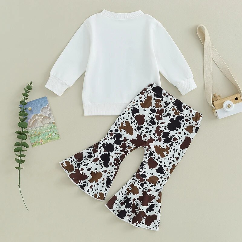 Lánygyerek nadrág szett, hosszú ujjú, betűkkel nyomtatott pulóver elasztikus derékfoltokkal, nyomott nadrág szett