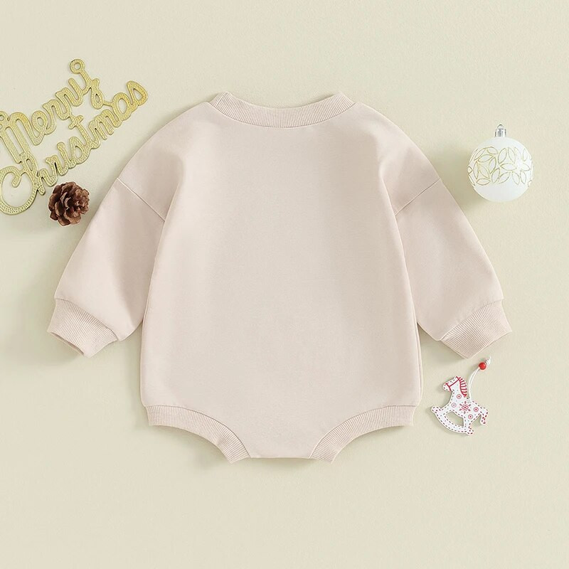 ma&baby 0-18M karácsonyi újszülött csecsemő baba lány fiú nadrág levélmintás hosszú ujjú jumpsuit Karácsonyi jelmezek ruházat