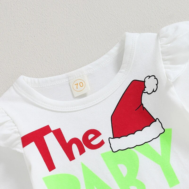 Kislányok, fiúk, őszi ruhák, betűk, nyakú, hosszú ujjú nadrágok zöld hosszú nadrágok piros kalap 3 db karácsonyi ruhakészlet