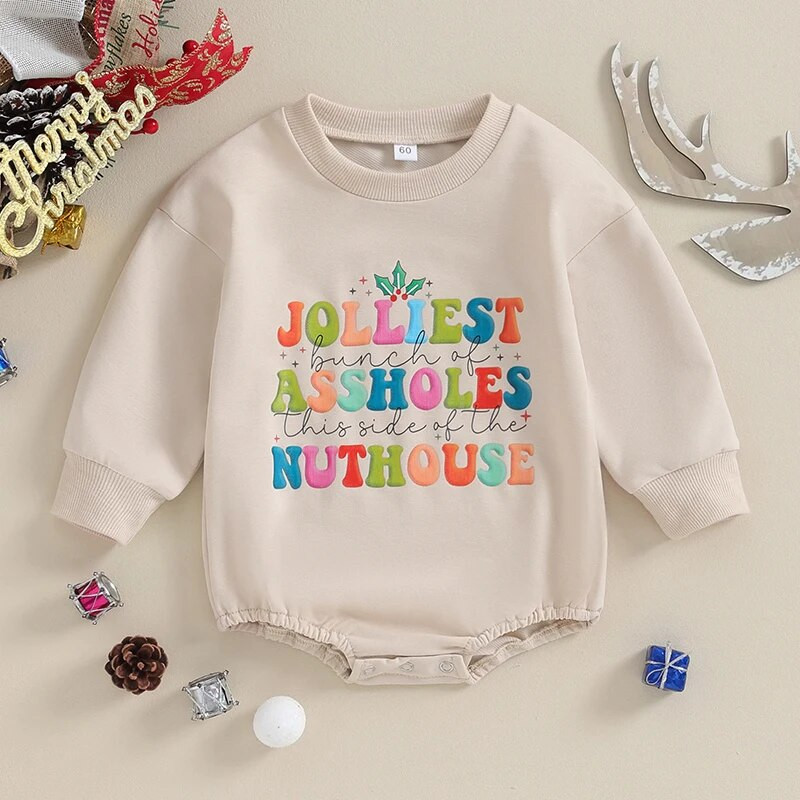 ma&baby 0-18M karácsonyi csecsemő újszülött kisfiú lány lány levélmintás hosszú ujjú jumpsuit játszóruha karácsonyi jelmezek