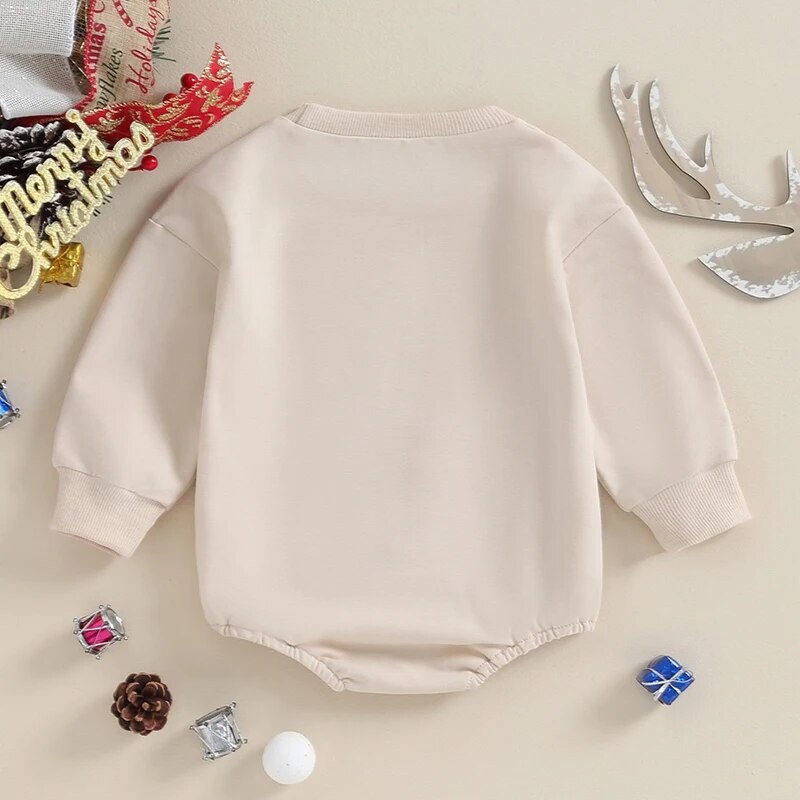 ma&baby 0-18M karácsonyi csecsemő újszülött kisfiú lány lány levélmintás hosszú ujjú jumpsuit játszóruha karácsonyi jelmezek