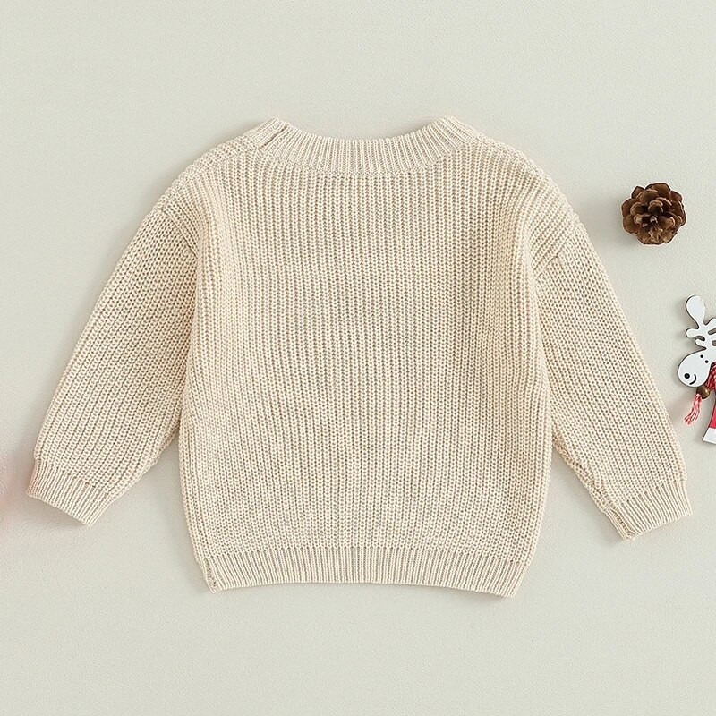 ma&baby 6-24M karácsonyi újszülött csecsemő baba lány fiú fiú ruhák karácsonyi jelmezek ősz tél hosszú ujjú betűs kötött pulóver felsők