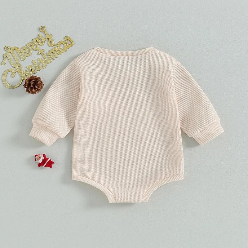 ma&baby 0-24h karácsonyi újszülött csecsemő baba lány fiú nadrág levél kalap nyomtatás hosszú ujjú gofri jumpsuit karácsonyi jelmezek