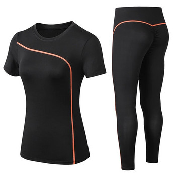 Σετ Yoga Quick Dry 2 τεμαχίων Γυναικείο κοντομάνικο μακρύ παντελόνι Υπαίθριο αθλητικό κοστούμι γυμναστικής Plus Size Αθλητική στολή για γυναίκα