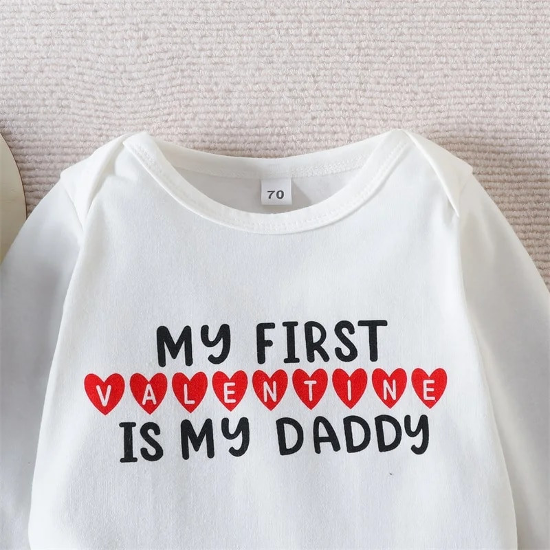 Babatakaró anyaga Újszülött csecsemő baba lányoknak pamut őszi Valentin-napi hosszú ujjú tipegő T Kislány ruhák