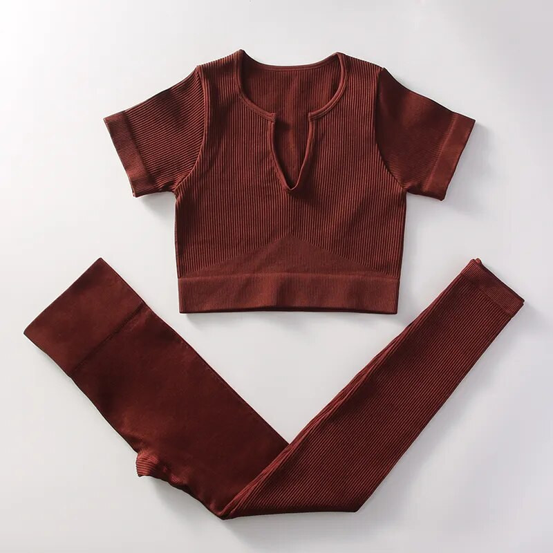 2db Varrat nélküli jóga szett női tréningruha Acid Wash Crop felső póló Magas derekú rövidnadrág Tornaruhák Sport öltöny Edzőruha szettek