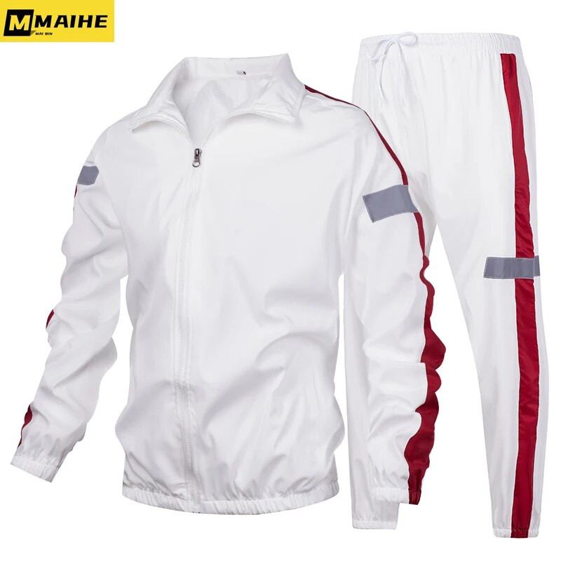 Új férfi alkalmi tréningruha 2023 tavaszi Harajuku szettek Férfi utcai ruházat kocogó sportruha dzseki + nadrág 2 részes ruházati készlet, ruházat